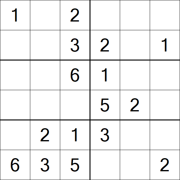 Sudoku 6x6 - Fácil