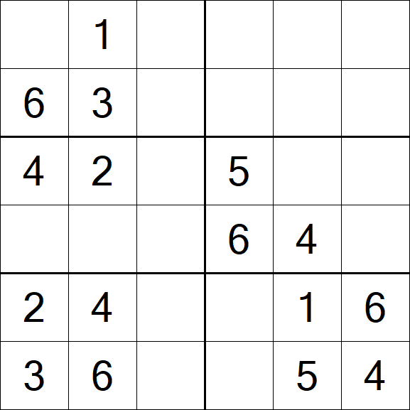 Sudoku 6x6 - Fácil