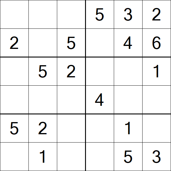 Sudoku 6x6 - Fácil