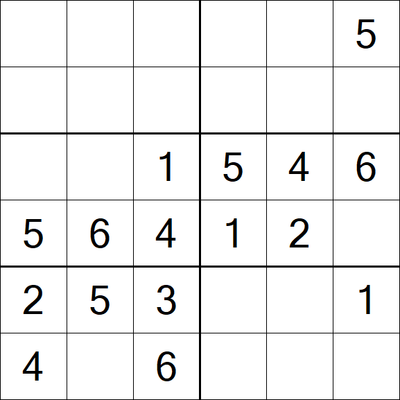 Sudoku 6x6 - Fácil