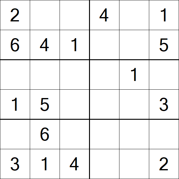 Sudoku 6x6 - Fácil