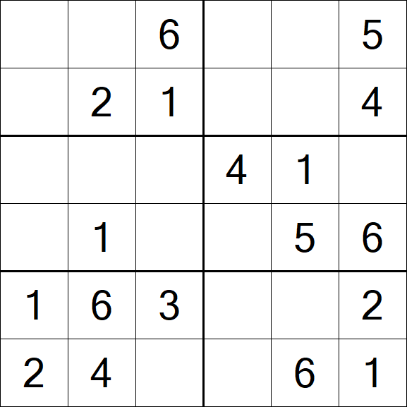 Sudoku 6x6 - Fácil