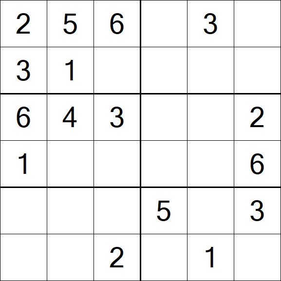 Sudoku 6x6 - Fácil
