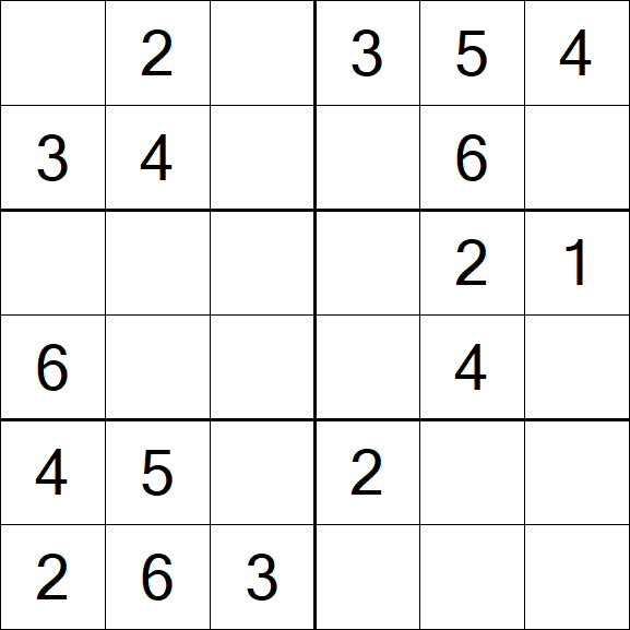 Sudoku 6x6 - Fácil