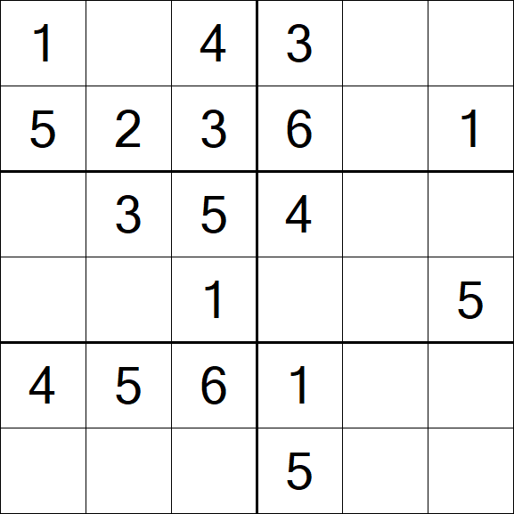Sudoku 6x6 - Fácil