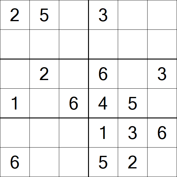 Sudoku 6x6 - Fácil