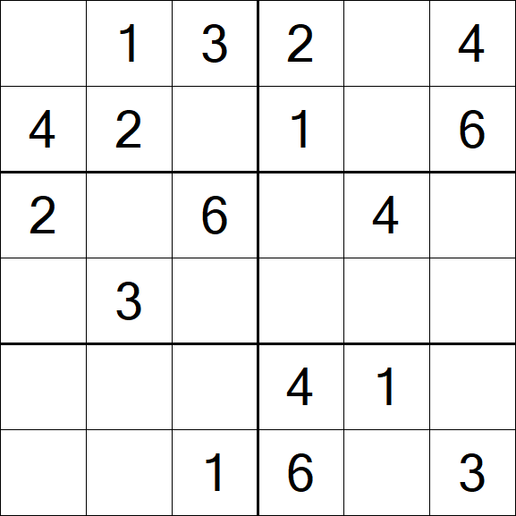Sudoku 6x6 - Fácil