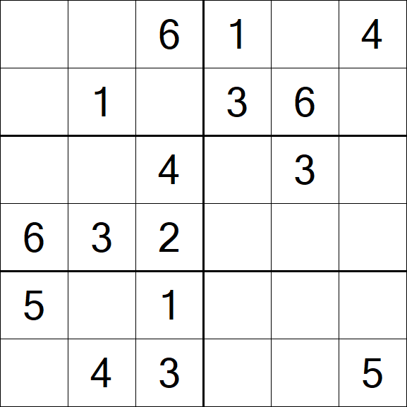 Sudoku 6x6 - Fácil