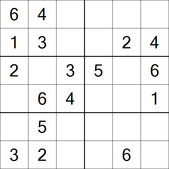 Sudoku 6x6 - Fácil