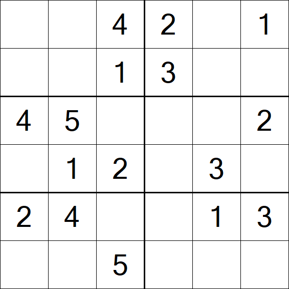 Sudoku 6x6 - Fácil
