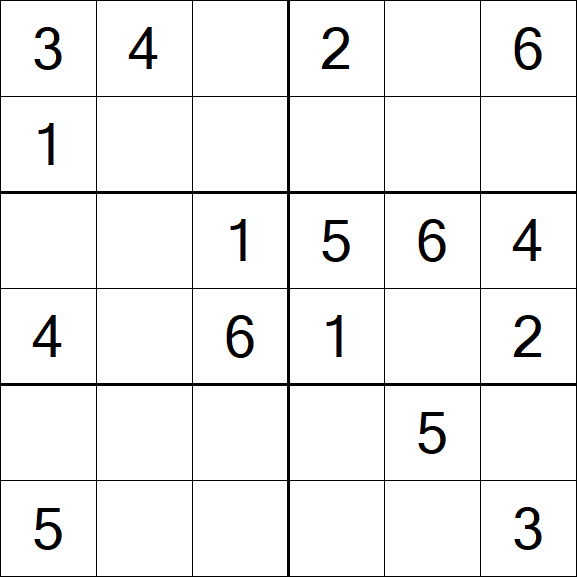 Sudoku 6x6 - Fácil