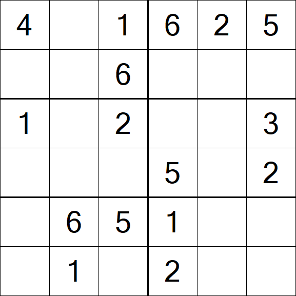 Sudoku 6x6 - Fácil