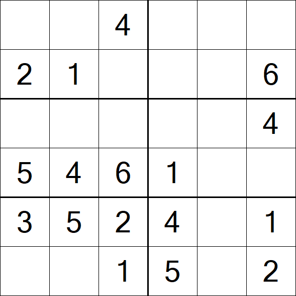 Sudoku 6x6 - Fácil
