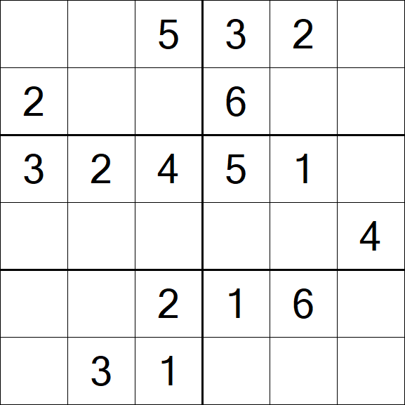 Sudoku 6x6 - Fácil