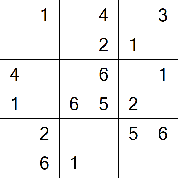 Sudoku 6x6 - Fácil
