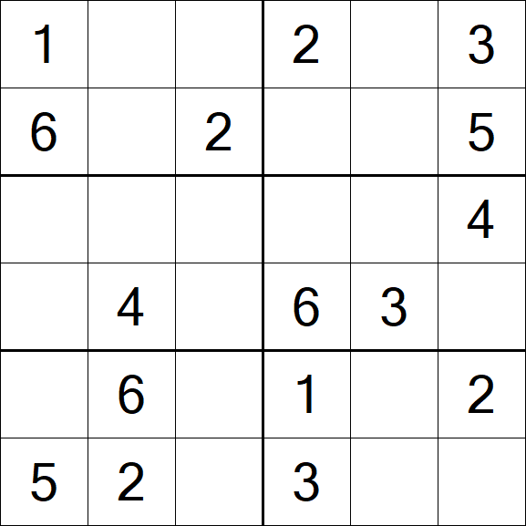 Sudoku 6x6 - Fácil