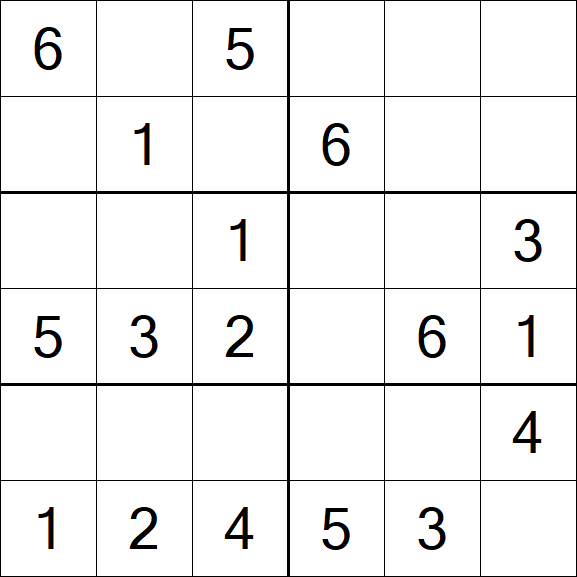 Sudoku 6x6 - Fácil