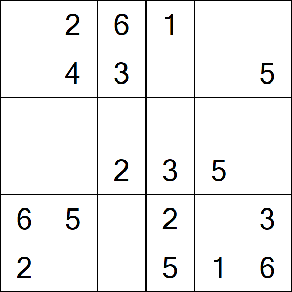 Sudoku 6x6 - Fácil