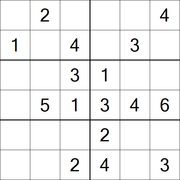 Sudoku 6x6 - Fácil