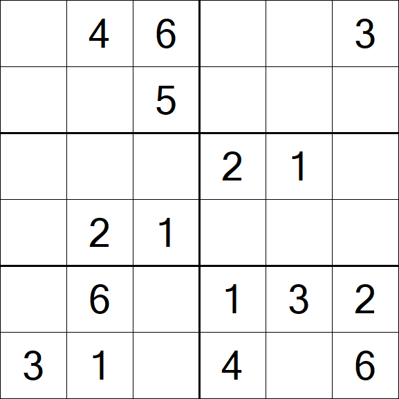 Sudoku 6x6 - Fácil