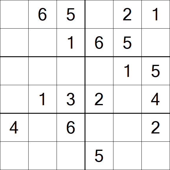 Sudoku 6x6 - Fácil