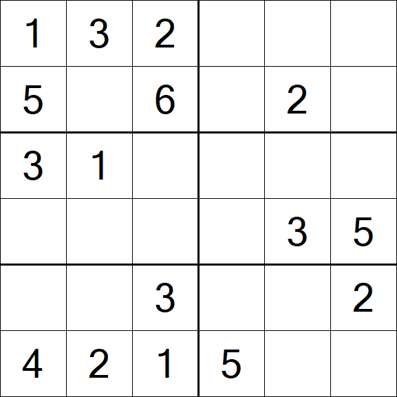 Sudoku 6x6 - Fácil