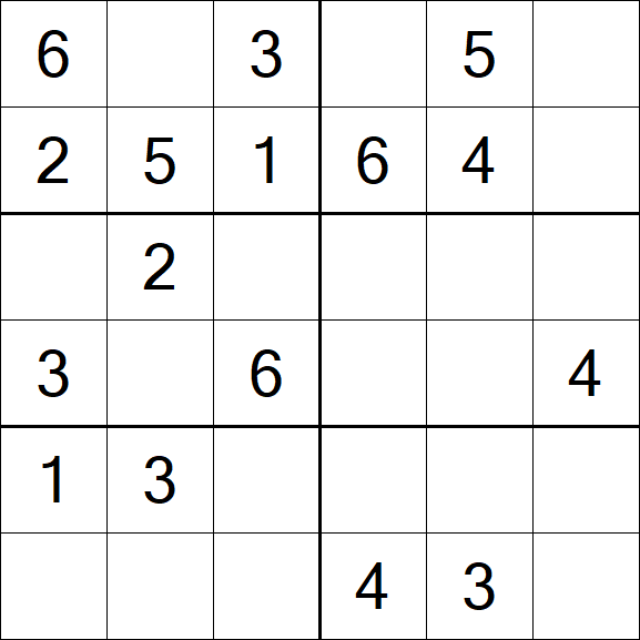 Sudoku 6x6 - Fácil