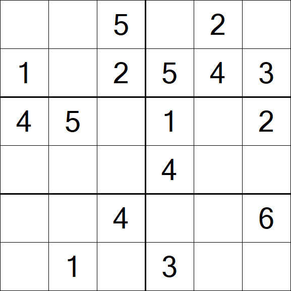 Sudoku 6x6 - Fácil