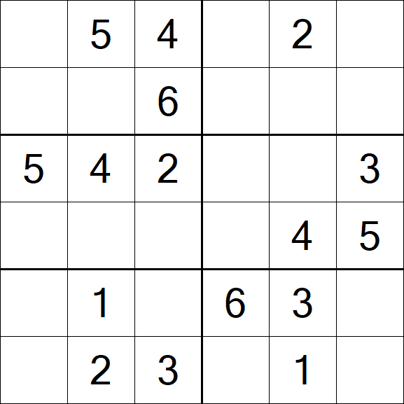 Sudoku 6x6 - Fácil