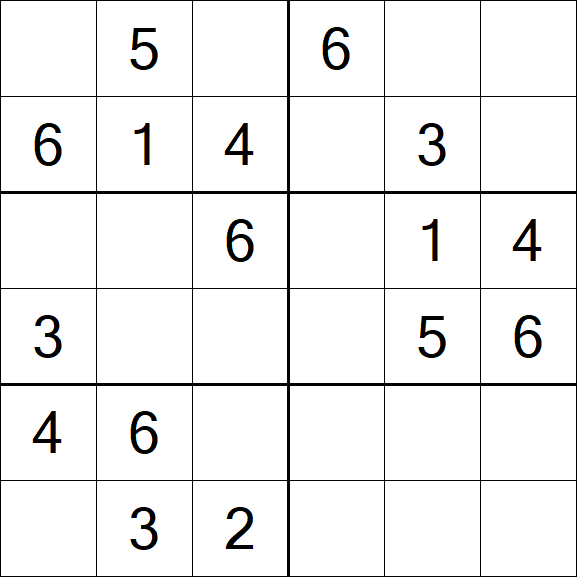 Sudoku 6x6 - Fácil