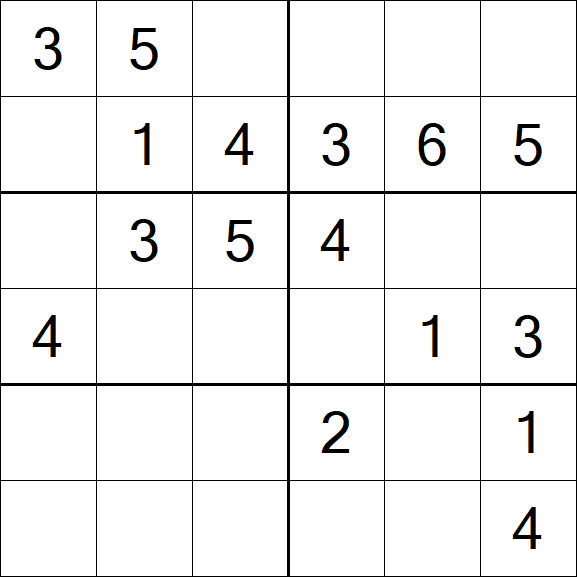 Sudoku 6x6 - Fácil