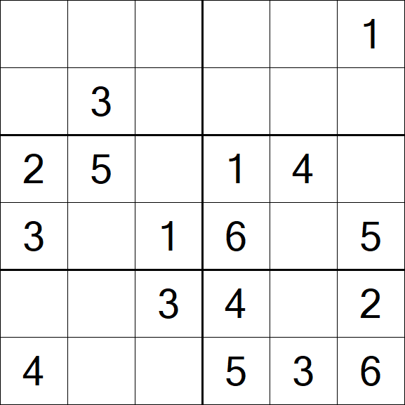 Sudoku 6x6 - Fácil