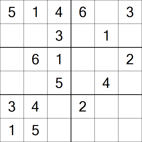 Sudoku 6x6 - Fácil