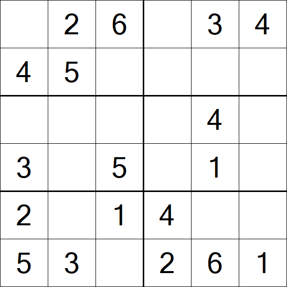 Sudoku 6x6 - Fácil