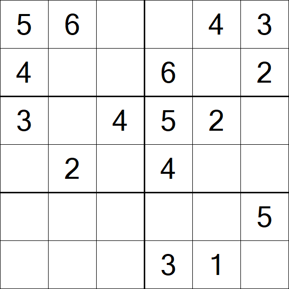 Sudoku 6x6 - Fácil
