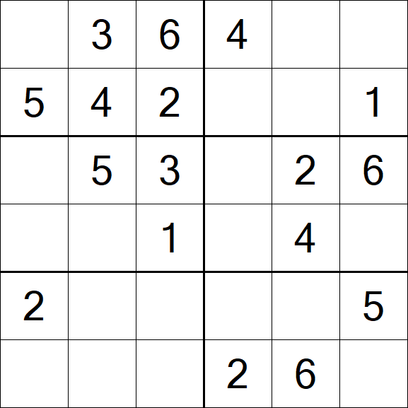 Sudoku 6x6 - Fácil