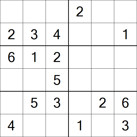 Sudoku 6x6 - Fácil