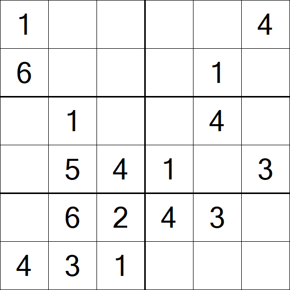 Sudoku 6x6 - Fácil