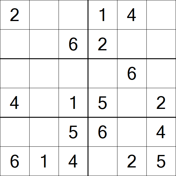 Sudoku 6x6 - Fácil