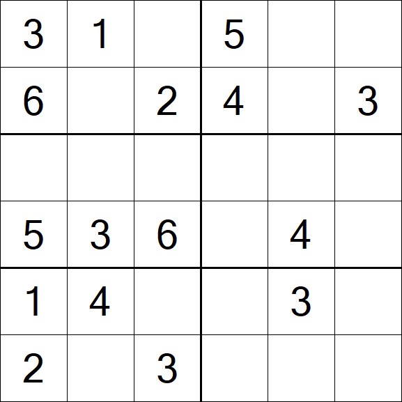 Sudoku 6x6 - Fácil
