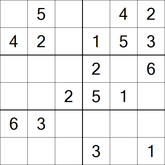 Sudoku 6x6 - Fácil