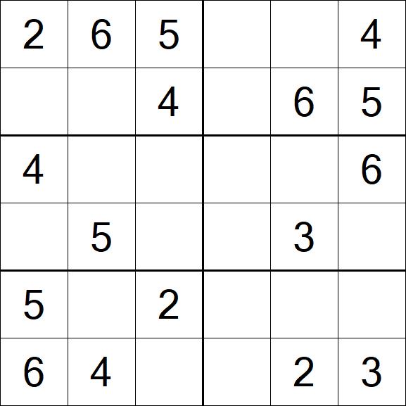 Sudoku 6x6 - Fácil