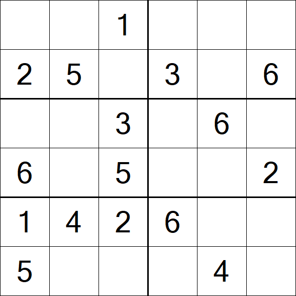 Sudoku 6x6 - Fácil