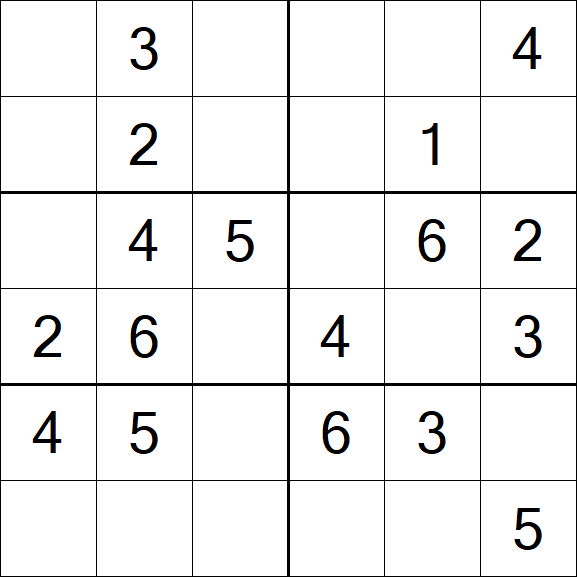 Sudoku 6x6 - Fácil