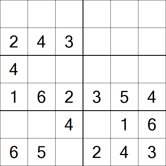Sudoku 6x6 - Fácil