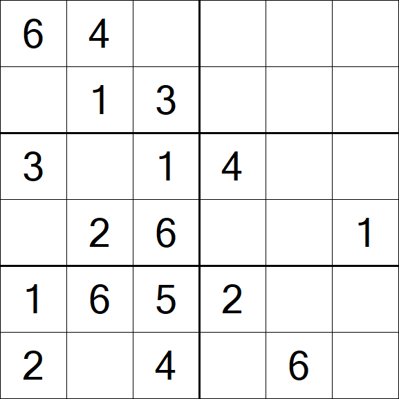 Sudoku 6x6 - Fácil
