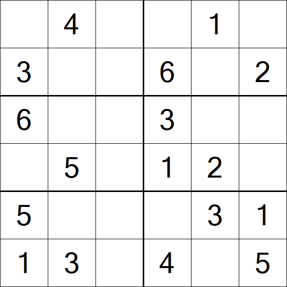 Sudoku 6x6 - Fácil