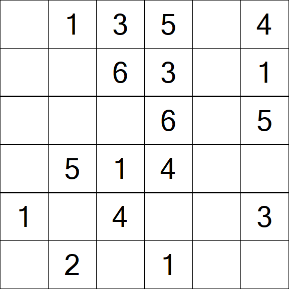 Sudoku 6x6 - Easy