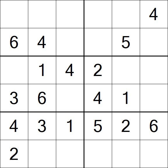 Sudoku 6x6 - Fácil