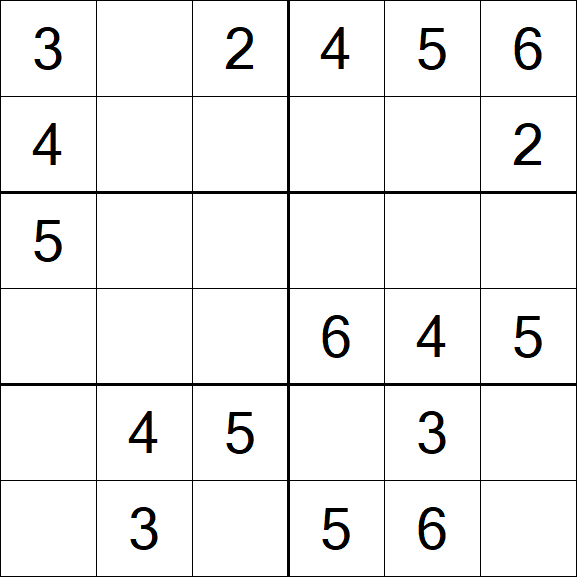Sudoku 6x6 - Fácil